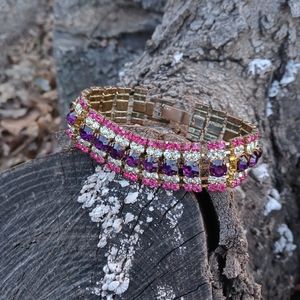 Rhinestone 💜 Amethyst 💞Crystal 💕 Bracelet